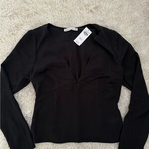 Abercrombie & Fitch Black V-Neck Blouse